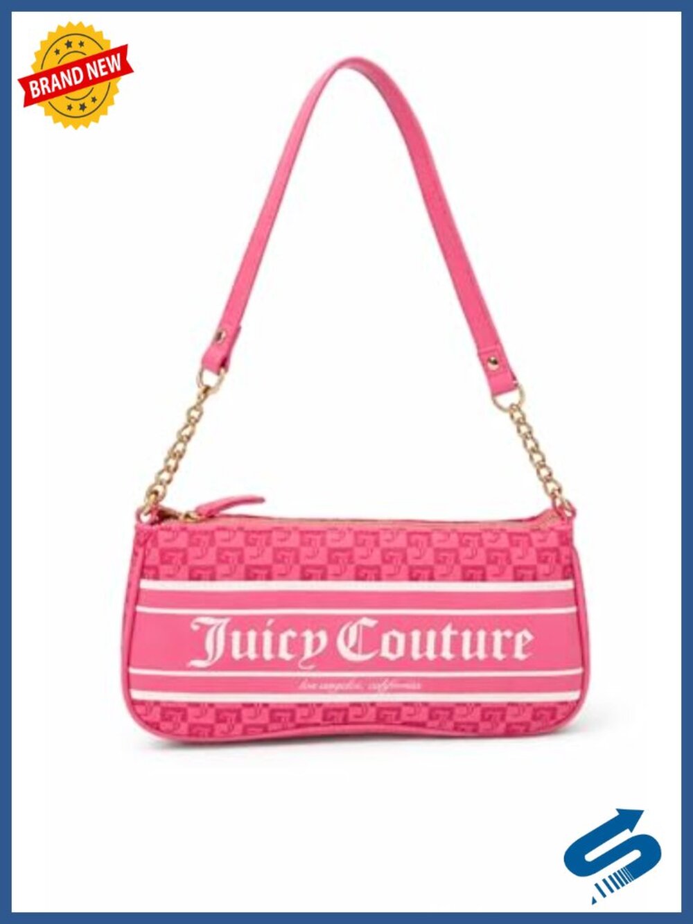 Mini Shoulder Bag with Chain Strap, Zipper Closure, Manmade Material